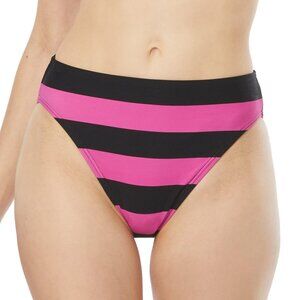 Michael Kors Striped High-Waisted Bikini Bottoms